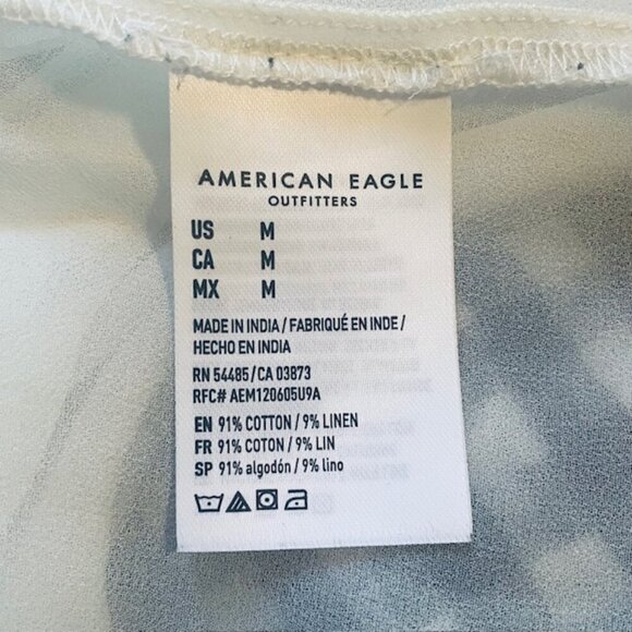 AMERICAN EAGLE Gingham Tie-Back Linen Blend Mini Dress - Size Medium - Picture 6 of 7